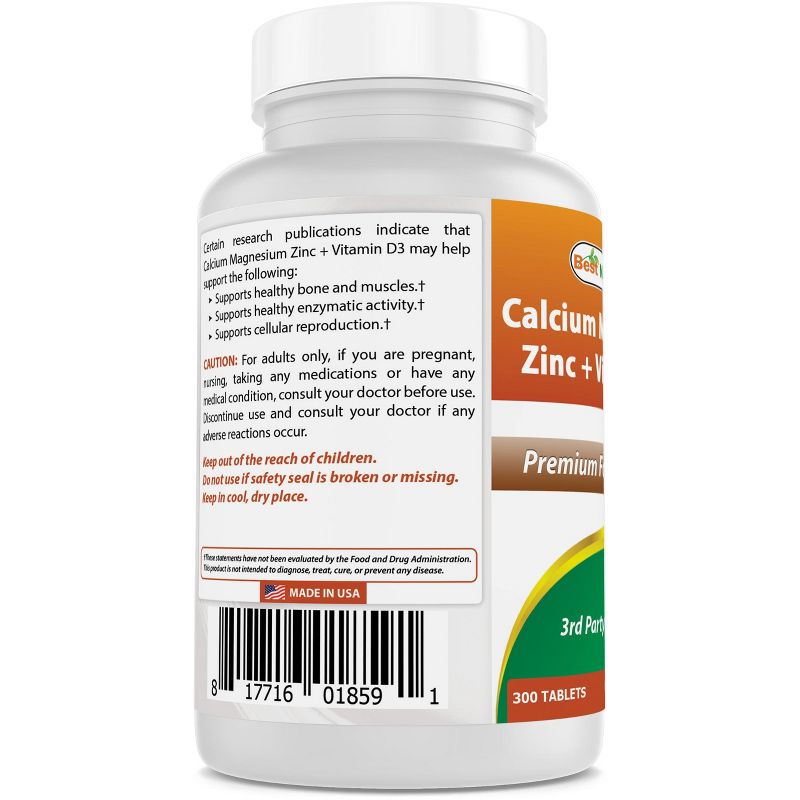 Calcium Magnesium Zinc with D3 300 Tablets, 4 of 5