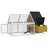 PawHut 65" Chicken Coop Wooden Chicken House Rabbit Hutch Poultry Cage Hen Pen Backyard with Nesting Box, Ramp, Run - 4 of 4