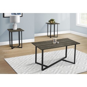 Laminate & Metal 3-Piece Coffee and End Table Set with Angled Legs and Contemporary Design for Living Room or Modern Spaces - 1 of 4