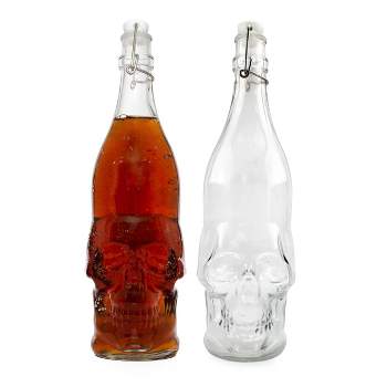 Cornucopia Brands Skull Shaped Liter Bottles; Empty Quart-Size Bottles from Brewing and Bottling and Decor