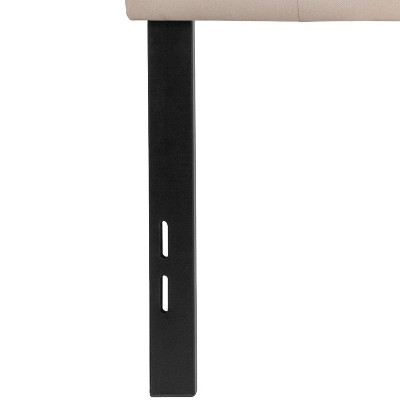 Beige Tufted Upholstered Full Headboard with Metal Legs