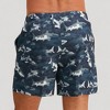 Anna-Kaci Swim Men's Shark Print Swim Trunks with Camouflage Background Drawstring Waistband and Side Pockets - 2 of 4