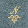 Linum Home Textiles 100% Turkish Cotton MONICA Gold Thread 2PC Embellished Washcloth Set - 3 of 3