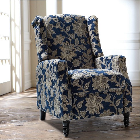 Blue discount floral recliner