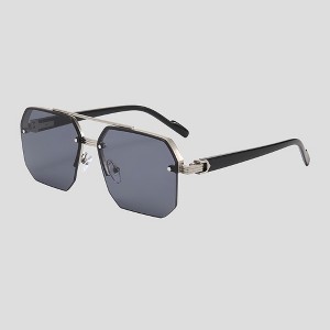 Anna-Kaci Women's Chic Trimmed Octagon Polarized Sunglasses UV400 Protection - 1 of 4