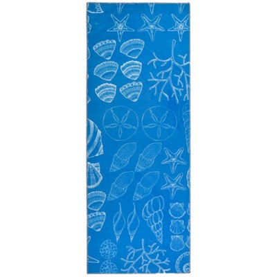 Homefires Shell Seekers Runner Rug 20" x 54" – Coastal Indoor/Outdoor Narrow Runner with Seashell Pattern and Durable Polypropylene Construction