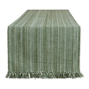 Design Imports  Variegated Fringe Table Runner, Artichoke Green, 13X108" - 1 of 4