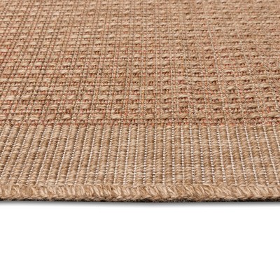 Terracotta Flat Woven Synthetic Indoor/Outdoor Rug, 1'11" x 7'6"