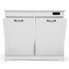 DOMETOUR 13 Gallon Kitchen Trash Can, Laundry Hamper Cabinet with Handles and Deodorizer Device, White - 2 of 4