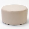 KINWELL Round Upholstered Pouf Ottoman Footrest - 3 of 4