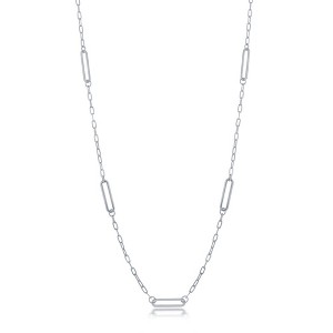 Bella Silver Sterling Silver Paperclip by the Yard Necklace - Silver - 24 Inch - 1 of 2
