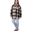 Women's Colorblock Plaid Longline Shacket - ZENANA - 3 of 3