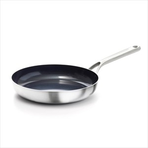 OXO 10" Mira Tri-Ply Stainless Steel Non-Stick Open Frypan Silver: Dishwasher-Safe, Gas & Induction Compatible - 1 of 4