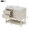 Bathroom Vanity With Medicine Cabinet,Bathroom Mirror Cabinet With Adjustable Shelf,Bathroom Floor Cabinet With Drawers-Cuddlewood - 4 of 4
