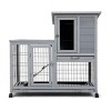LAOTIES Detachable Wooden Rabbit Hutch With Wheels,Removable Trays,Waterproof Roof And Large Play Area For Rabbits And Small Animals - 4 of 4
