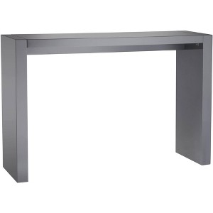 Studio 55D Jessa Modern Minimalist Wood Rectangular Bar Table 60" x 18" Gloss Gray for Spaces Living Room Kitchen Bedroom Bedside Entryway Home Office - 1 of 4