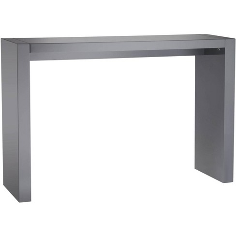 Studio 55D Jessa Modern Minimalist Wood Rectangular Bar Table 60" x 18" Gloss Gray for Spaces Living Room Kitchen Bedroom Bedside Entryway Home Office - image 1 of 4