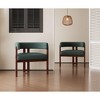 MAYEERTY Modern Soft Chenille Accent Chair - Open Back 3-Leg Barrel - Comfy Dining Set of 2 (Beige) - 2 of 4