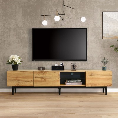 CAVINAS Modern Wide TV Stand with 3 Door Storage Cabinets,Simple Entertainment Console Table for TV