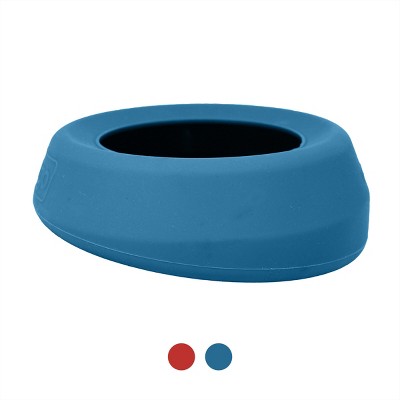Coastal Blue Silicone Splash-Free Dog Water Bowl