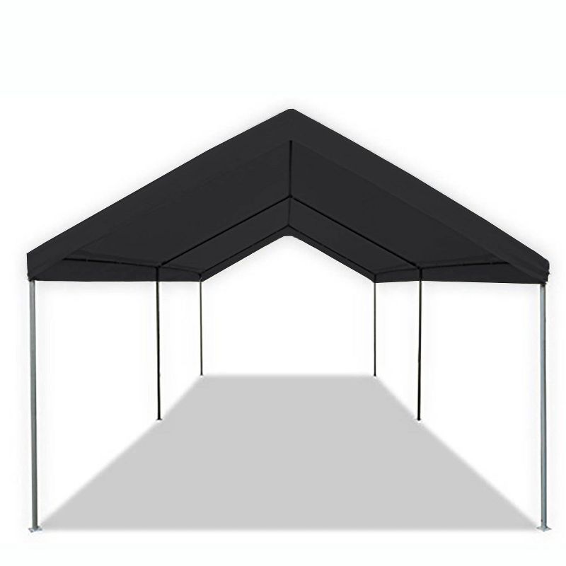 Caravan Canopy Domain 10 x 20 Ft Straight Leg Water Resistant Outdoor Sun Shade Instant Portable Shelter Canopy Tent Set w/ Roller Bag, Black (2 Pack), 3 of 5
