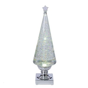 Kurt Adler 14-Inch Battery-Operated Clear and Silver Lava Light Tree - 1 of 4