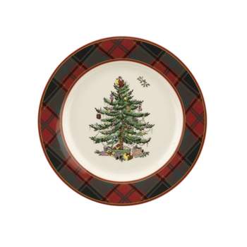 Spode Christmas Tree Tartan 7.75 Inch Salad Plate - 7.75 Inch