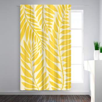 Americanflat Golden Yellow Leaves  by Modern Tropical Blackout Rod Pocket Single Curtain Panel 50x84