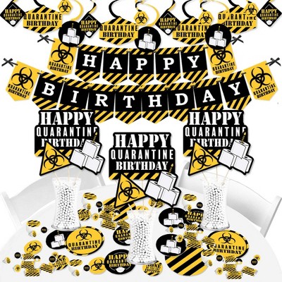 Big Dot of Happiness Happy Quarantine Birthday - Social Distancing Party Supplies - Banner Decoration Kit - Fundle Bundle