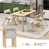 Tangkula Folding Dining Chairs Set of 4 Wooden Table Chairs w/ Padded Seat Modern Grey & Natural - 4 of 4