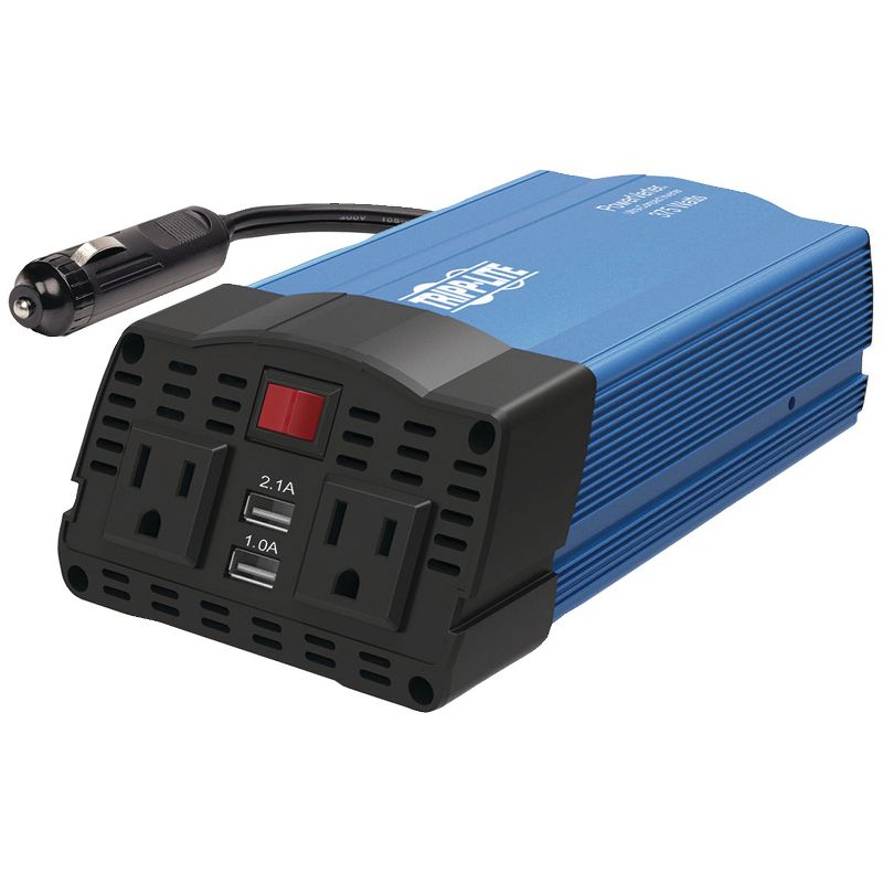 Tripp Lite 375-Watt-Continuous PowerVerter® Ultracompact Car Inverter with USB & Battery Cables, 1 of 7
