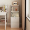NicBex Nightstand with Charging Station, Modern Night Stand with Bookshelf and Night Light, Bedside Tables with Storage Cabinet for Bedroom - 2 of 4