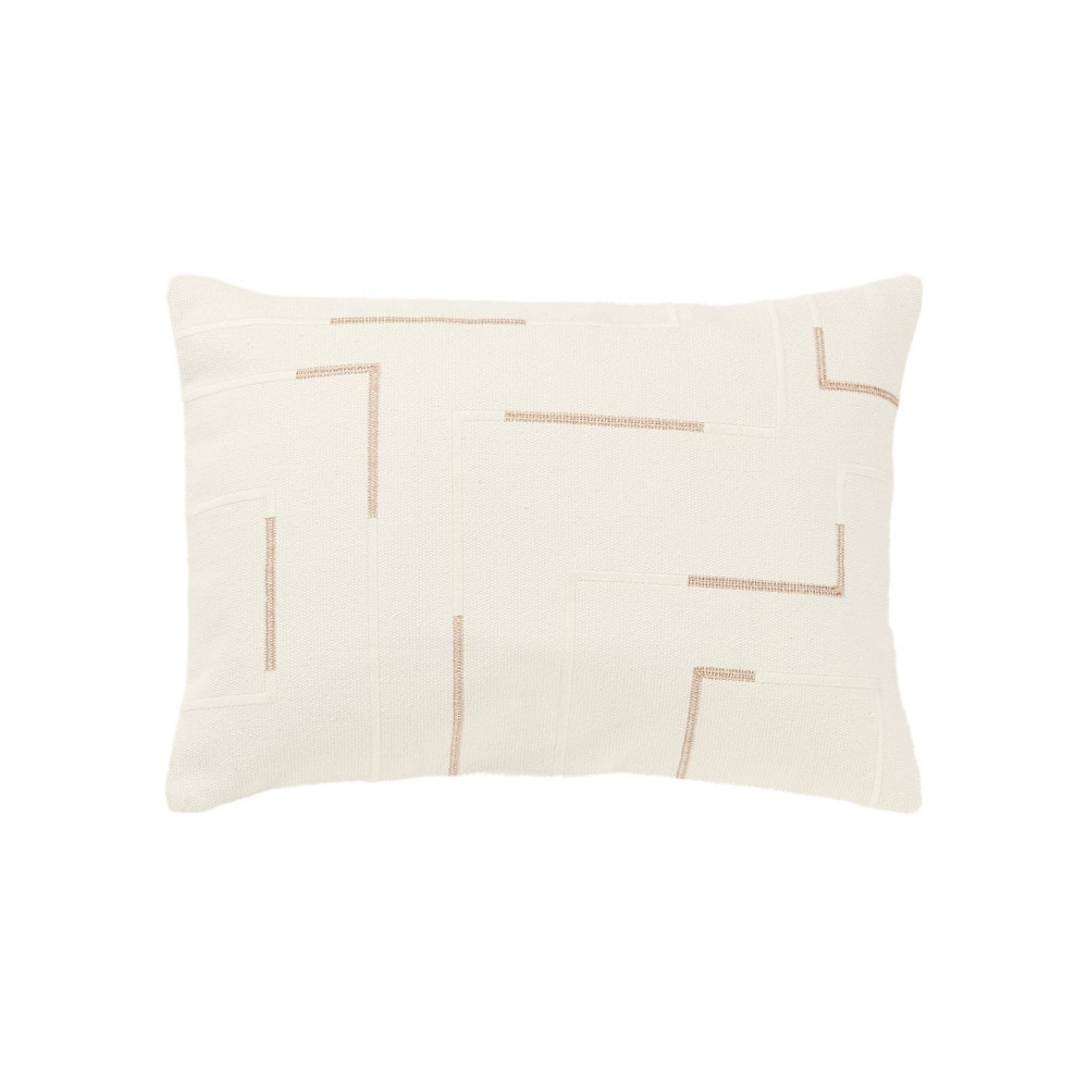 Photos - Pillowcase 14"x20" Oversize Geometric Lumbar Throw Pillow Cover Gold - Rizzy Home