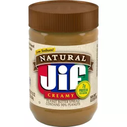 Jif Natural Low Sodium Creamy Peanut Butter - 16oz