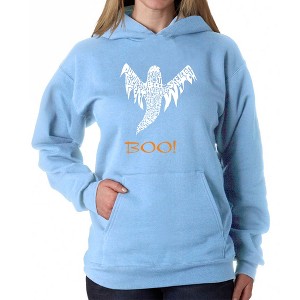 LA Pop Art Halloween Ghost - Women's Word Art Hooded Sweatshirt - 1 of 4
