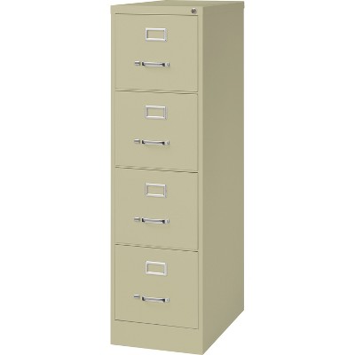 Lorell 4-Drawer Vertical File w/ Lock 15"x25"x52" Putty 60652