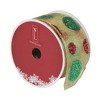 Northlight Glitter Red and Green Polka Dotted Christmas Craft Ribbon 2.5" x 16 Yards - 3 of 3