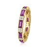 Ross-Simons 1.20 ct. t.w. Amethyst and .40 ct. t.w. White Zircon Eternity Band in 18kt Gold Over Sterling - 3 of 4
