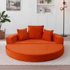 Okak Corduroy Lounge Convertible Floor Sofa Bed with Pillows,Round Futon Couch Sleeper Sofa for Living Room,Bedroom - 3 of 4