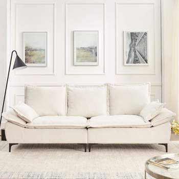 88.5" Sailboat Upholstered 3 Seater Sofa Couches with Two Pillows-ModernLuxe