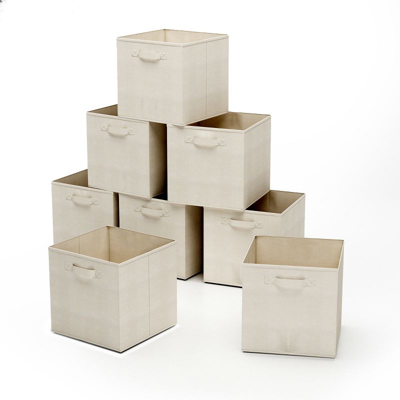 Hastings Home Set of Storage Cubes - Beige, 8 Pieces, 1 of 8