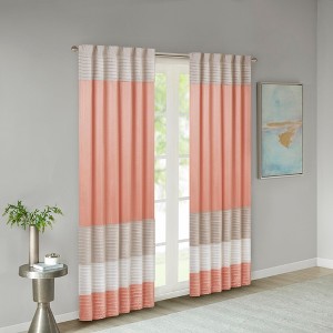 84"x50" Salem Polyoni Pintuck Light Filtering Window Curtain Panel - Madison Park - 1 of 4