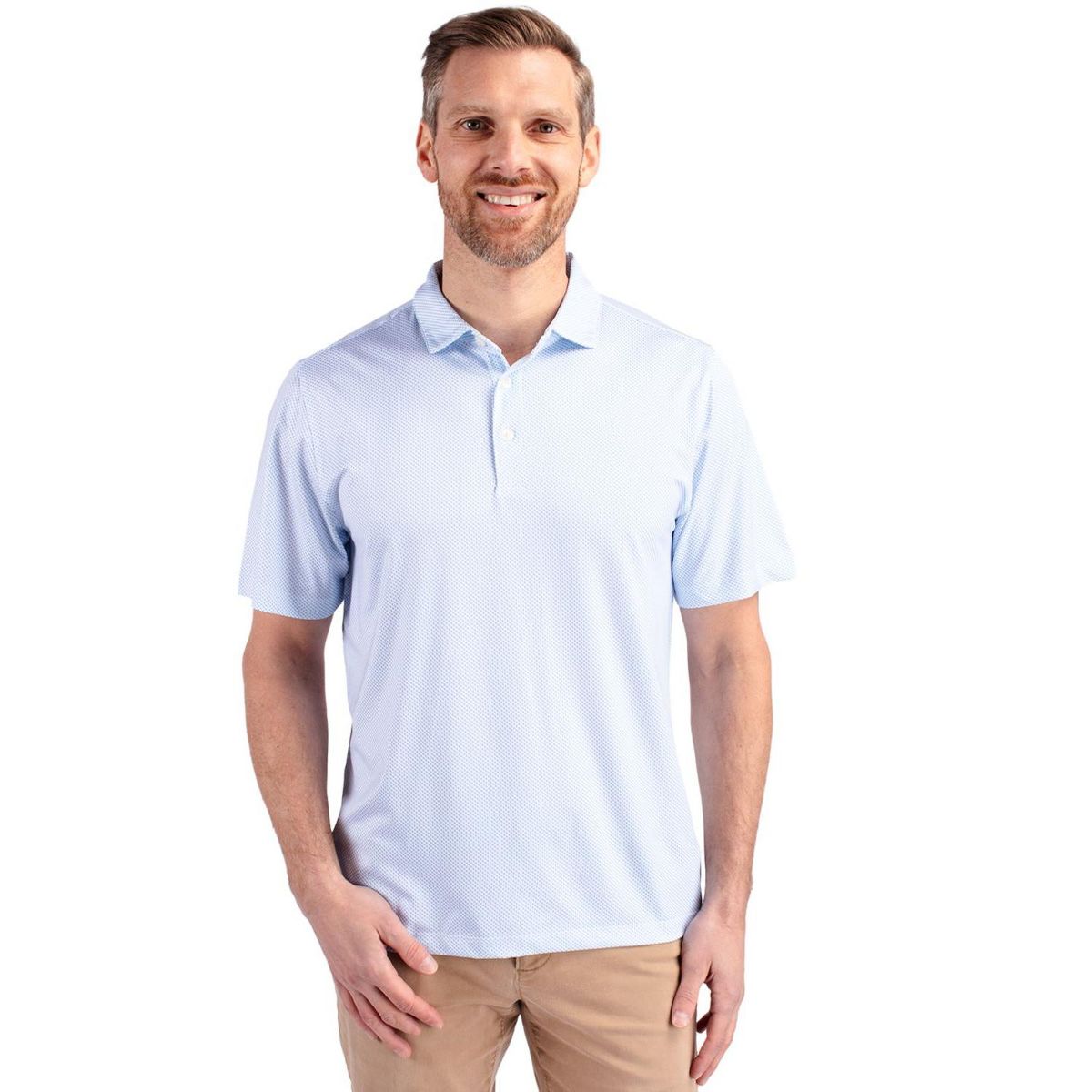 Cutter & Buck Pike Eco Symmetry Print Stretch Recycled Mens Polo