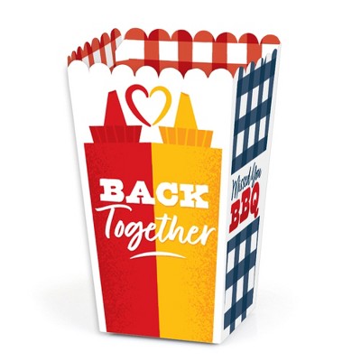 Big Dot of Happiness Missed You BBQ - Backyard Summer Picnic Party Favor Popcorn Treat Boxes - Set of 12