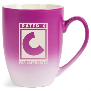 100 North Video Game 10 Ounce Pink and White Two Toned Ombre, Comfortably Fits Your Hands, Ceramic Tea Coffee Cup Mug, Rated C For Caffeinated - 1 of 1