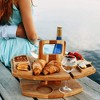 coucheta Wooden Picnic Table with Carrying Handle Outdoor Portable Removable Wine Glass Holder Fruit Snack Tray, for Outdoor Patio - 3 of 4