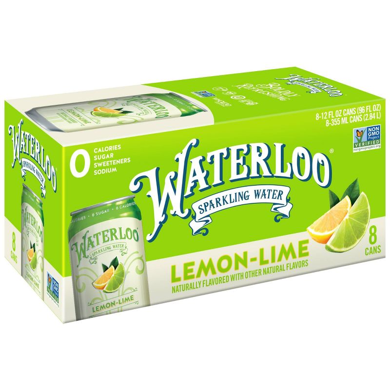 Waterloo Lemon-Lime Sparkling Water - 8pk/12 fl oz Cans, 1 of 7