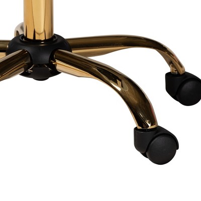 Savara Aqua Velvet and Gold Metal Adjustable Task Chair