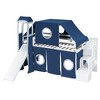 Plyhouse Loft Bed with Tent and Tower, Wood Low Loft Bed with Slide and Storage Stairs for Kids Girls Boys - 4 of 4
