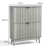 Modern Freestanding Shoe Cabinet with 2 Flip Drawers and Adjustable Shelves, Compact Shoe Rack for Entryway or Small Spaces–The Pop Home - 4 of 4